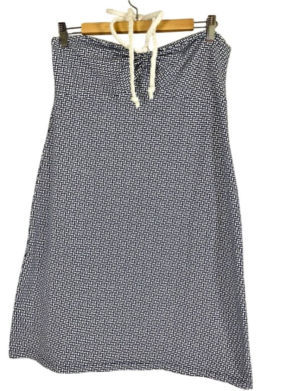 Tommy Bahama Nautical Babydoll Dress Blue L Coastal Preppy Resort Summer Beach
